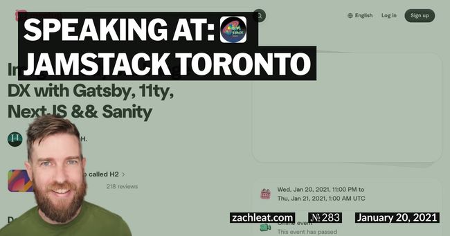 Speaking at: Jamstack Toronto