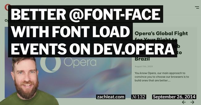 Better @font-face with Font Load Events on Dev.Opera