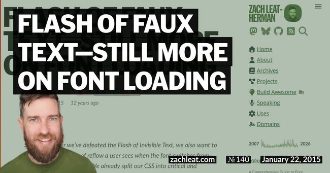 Flash of Faux Text—still more on Font Loading