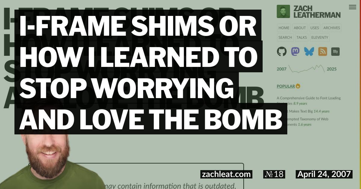 I-Frame Shims or How I Learned to Stop Worrying and Love the Bomb