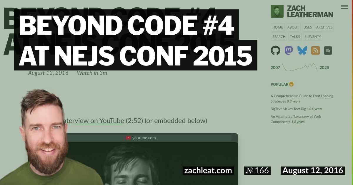 Beyond Code #4 at NEJS CONF 2015