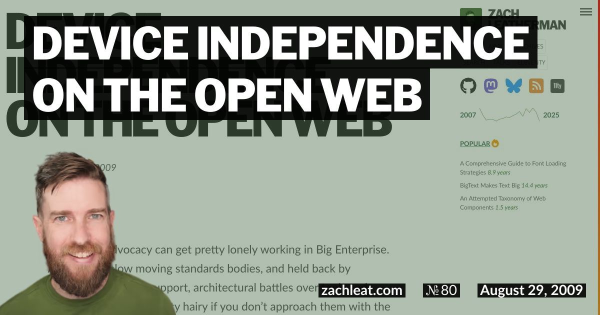 Device Independence on the Open Web