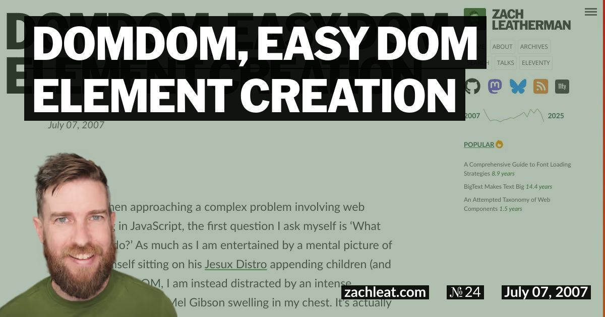 DOMDom, easy DOM Element Creation