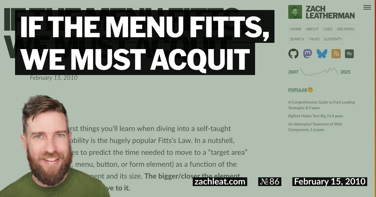 If the Menu Fitts, We Must Acquit