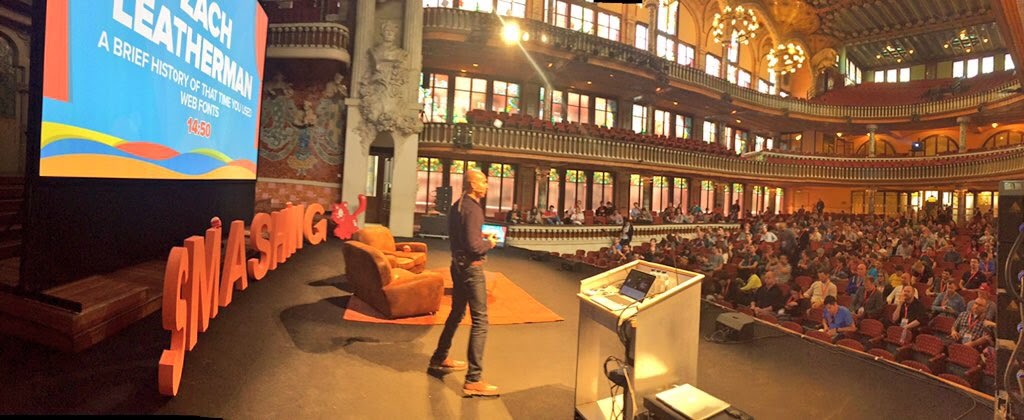 About to go on stage at SmashingConf Barcelona