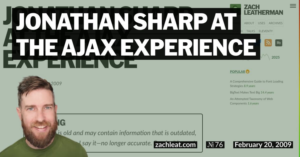Jonathan Sharp at The Ajax Experience