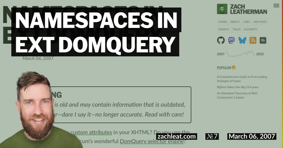 Namespaces in Ext DomQuery