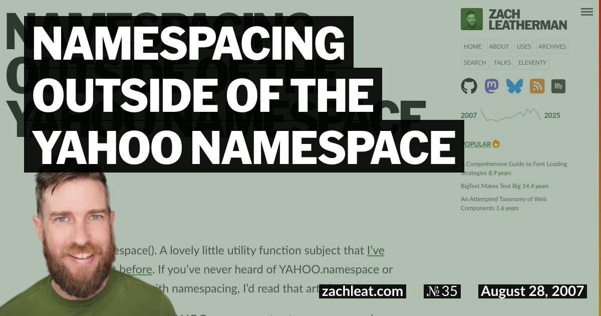 Namespacing outside of the YAHOO Namespace