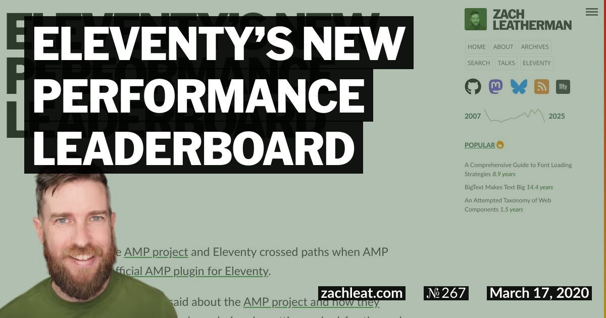 Eleventy’s New Performance Leaderboard