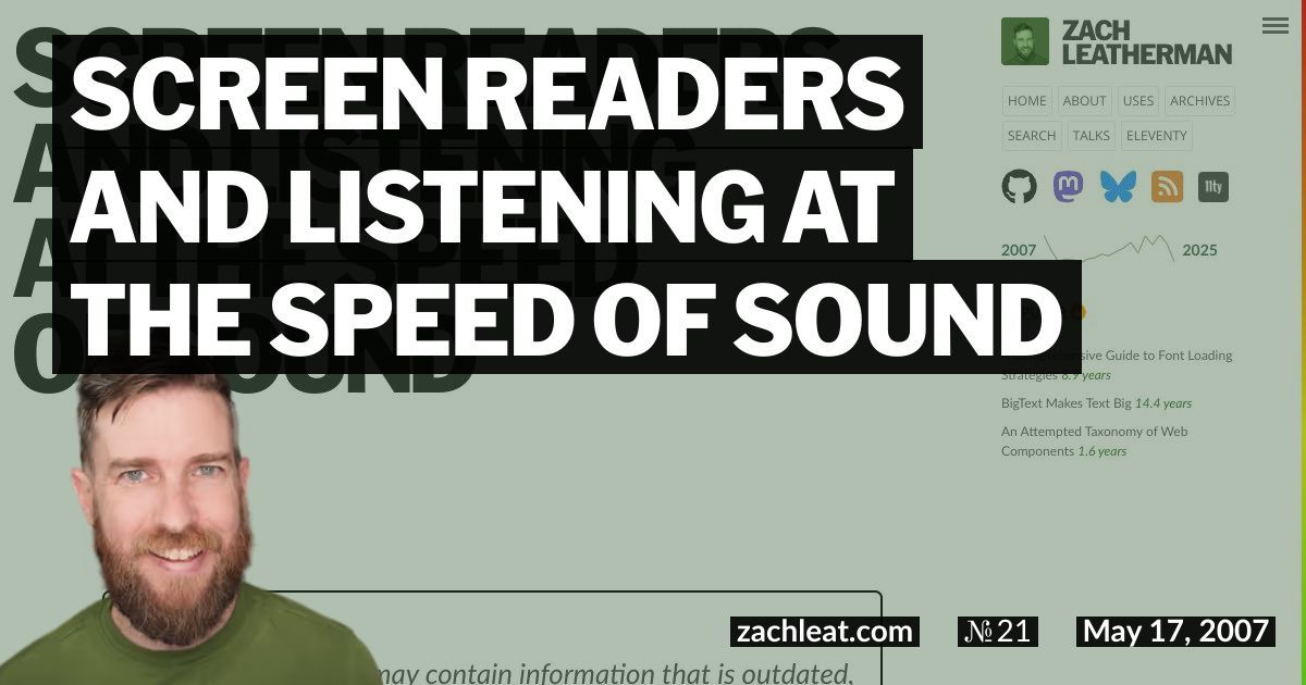 Screen Readers and Listening at the Speed of Sound