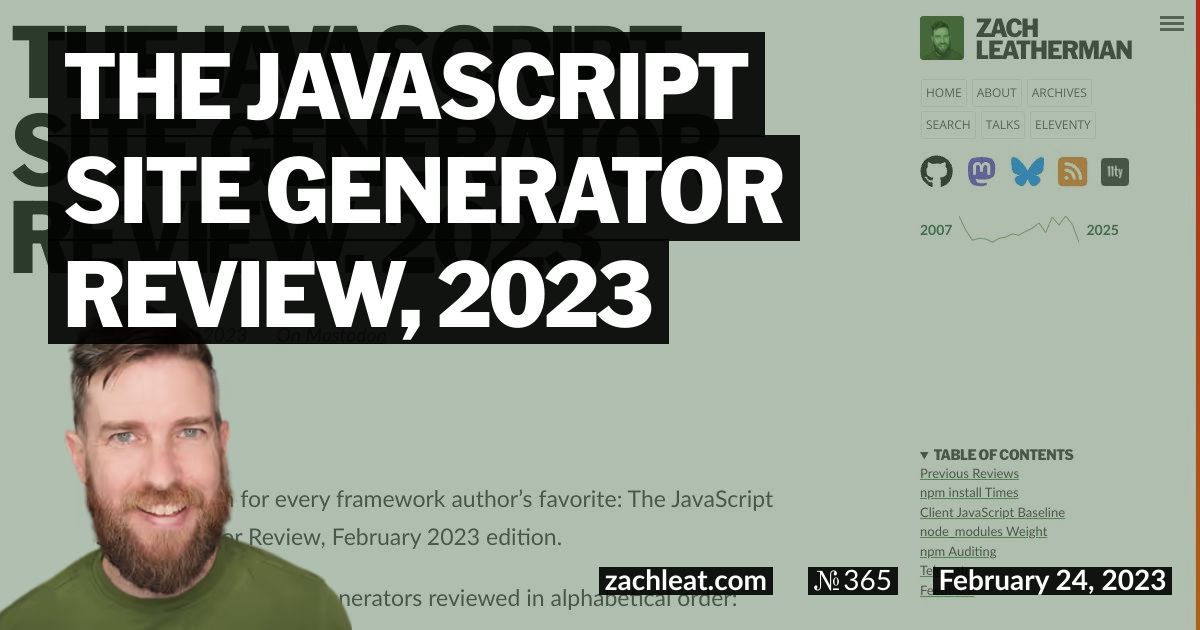 The JavaScript Site Generator Review, 2023