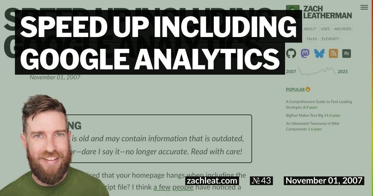 Speed up Including Google Analytics