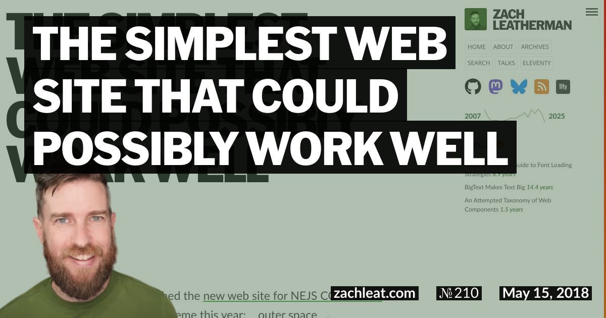 The Simplest Web Site That Could Possibly Work Well