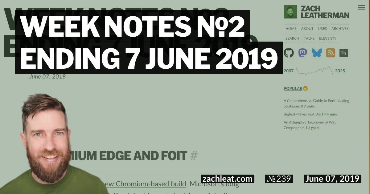Week Notes №2 ending 7 June 2019