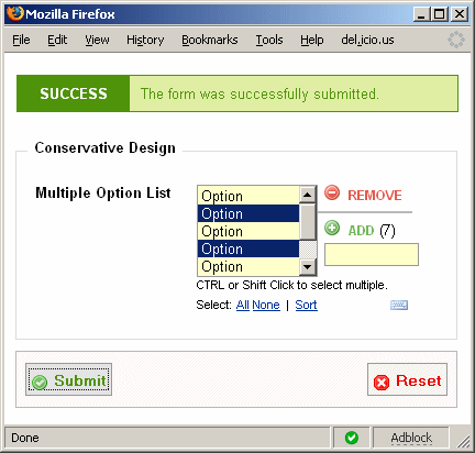 Multiple Option List Real Example