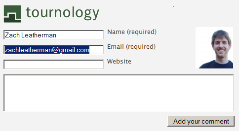 Tournology Blog Comment Form With Gravatar